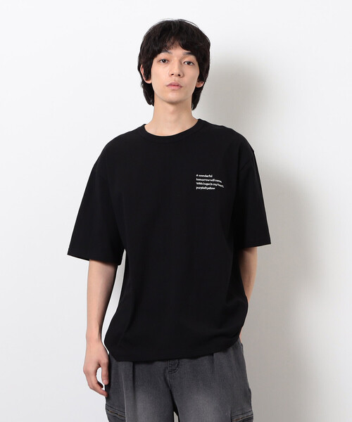Purple&Yellow（パープルアンドイエロー）の「メッセージプリント半袖Ｔシャツ（Tシャツ/カットソー・メンズ・ブラック/ライトグレー/グレイッシュベージュ/チャコール・SMALL/MEDIUM/LARGE）」の17枚目の写真