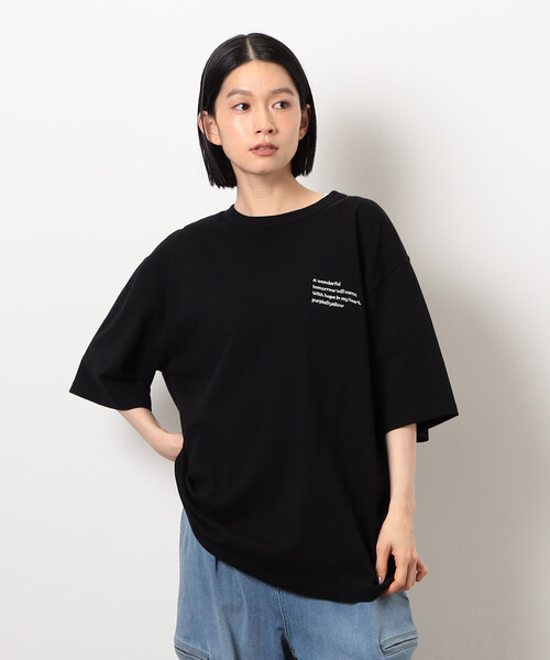 Purple&Yellow（パープルアンドイエロー）の「メッセージプリント半袖Ｔシャツ（Tシャツ/カットソー・メンズ・ブラック/ライトグレー/グレイッシュベージュ/チャコール・SMALL/MEDIUM/LARGE）」の22枚目の写真
