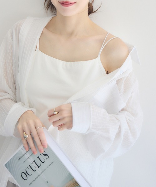 RU.TI.LE(ルチル)の「【RU.TI.LE】カップ付きナローストラップキャミソール(キャミソール・レディース・ホワイト/モカ/ブラック・MEDIUM)」の21枚目の写真