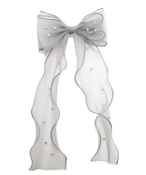 F i.n.t（フィント）の「【一部店舗限定展開/6色展開】パール付きロングリボンバレッタ/fint　フィント（バレッタ/ヘアクリップ・レディース・ピンクベージュ/ライトピンク/ブラック/ライトグレー/ラベンダー/オフホワイト・FREE）」の11枚目の写真