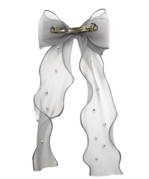 F i.n.t（フィント）の「【一部店舗限定展開/6色展開】パール付きロングリボンバレッタ/fint　フィント（バレッタ/ヘアクリップ・レディース・ピンクベージュ/ライトピンク/ブラック/ライトグレー/ラベンダー/オフホワイト・FREE）」の15枚目の写真