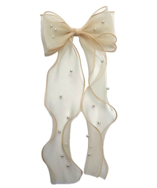 F i.n.t（フィント）の「【一部店舗限定展開/6色展開】パール付きロングリボンバレッタ/fint　フィント（バレッタ/ヘアクリップ・レディース・ピンクベージュ/ライトピンク/ブラック/ライトグレー/ラベンダー/オフホワイト・FREE）」の14枚目の写真