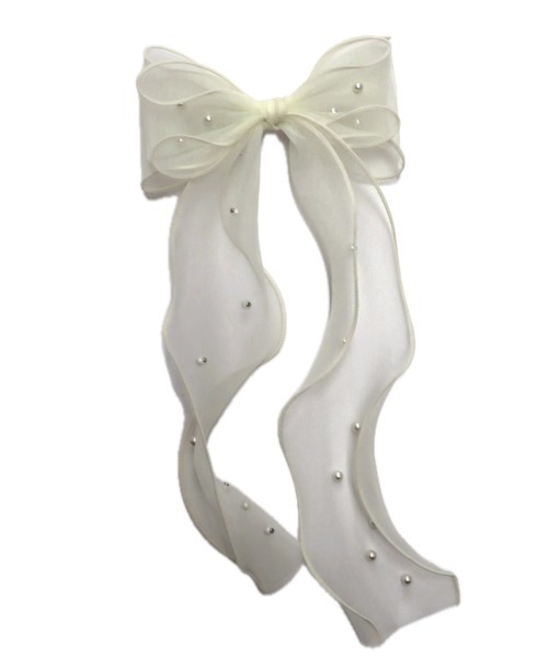 F i.n.t（フィント）の「【一部店舗限定展開/6色展開】パール付きロングリボンバレッタ/fint　フィント（バレッタ/ヘアクリップ・レディース・ピンクベージュ/ライトピンク/ブラック/ライトグレー/ラベンダー/オフホワイト・FREE）」の9枚目の写真