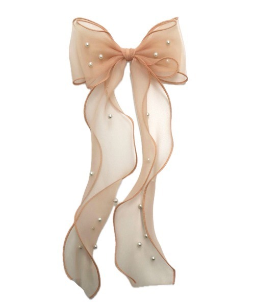 F i.n.t（フィント）の「【一部店舗限定展開/6色展開】パール付きロングリボンバレッタ/fint　フィント（バレッタ/ヘアクリップ・レディース・ピンクベージュ/ライトピンク/ブラック/ライトグレー/ラベンダー/オフホワイト・FREE）」の13枚目の写真