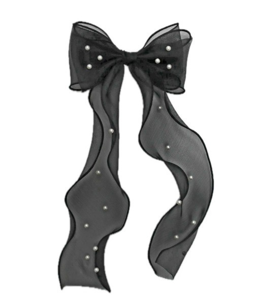 F i.n.t（フィント）の「【一部店舗限定展開/6色展開】パール付きロングリボンバレッタ/fint　フィント（バレッタ/ヘアクリップ・レディース・ピンクベージュ/ライトピンク/ブラック/ライトグレー/ラベンダー/オフホワイト・FREE）」の10枚目の写真