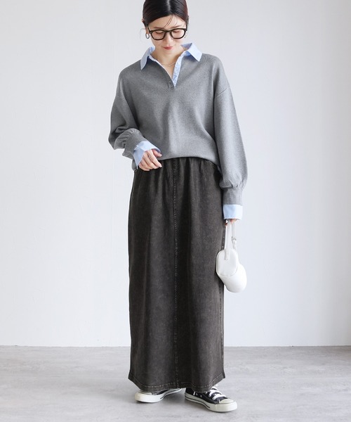 reca（レカ）の「ストレッチデニムスカート（デニムスカート・レディース・ブラック/ブルー・M/L）」の17枚目の写真