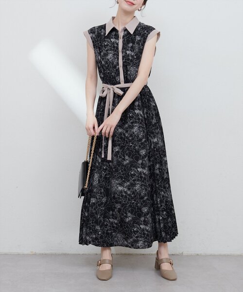 natural couture(ナチュラルクチュール)の「サイドプリーツ配色デザインワンピース(ワンピース・レディース・ホワイト系その他/ピンクベージュ/ブルー/チャコールグレー/ブラック系その他・FREE)」の14枚目の写真
