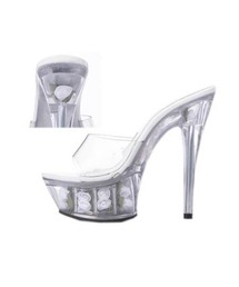 DAZZY（デイジー）の「【通算160万足突破】当店限定！大ヒット薔薇サンダル！[オリジナル][15cmヒール]2段ローズインソール美脚15cmピンヒールグラデーション薔薇サンダル（サンダル）」