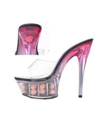 DAZZY（デイジー）の「【通算160万足突破】当店限定！大ヒット薔薇サンダル！[オリジナル][15cmヒール]2段ローズインソール美脚15cmピンヒールグラデーション薔薇サンダル（サンダル）」