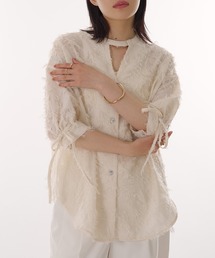 MUHET | jacquard sheer blouse / ジャガードシアーブラウス(シャツ/ブラウス)