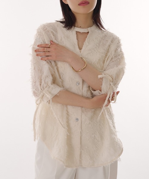 ブラウス シャツ jacquard sheer blouse / ジャガードシアーブラウス レディース jacquard sheer blouse / ジャガードシアーブラウス（シャツ