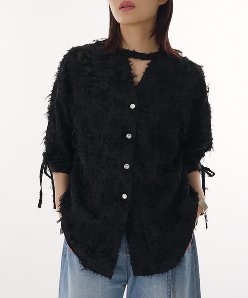 ブラウス シャツ jacquard sheer blouse / ジャガードシアーブラウス レディース jacquard sheer blouse / ジャガードシアーブラウス（シャツ