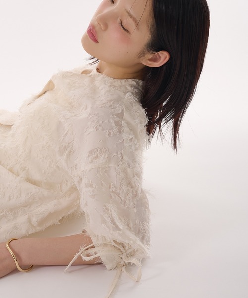 MUHET(ミュエータ)の「jacquard sheer blouse / ジャガードシアーブラウス(シャツ/ブラウス・レディース・ブラック/アイボリー・FREE)」の16枚目の写真