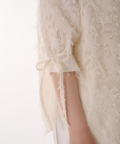 MUHET(ミュエータ)の「jacquard sheer blouse / ジャガードシアーブラウス(シャツ/ブラウス・レディース・ブラック/アイボリー・FREE)」の14枚目の写真