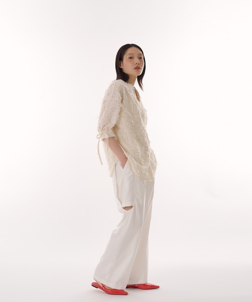 ブラウス シャツ jacquard sheer blouse / ジャガードシアーブラウス レディース jacquard sheer blouse / ジャガードシアーブラウス（シャツ