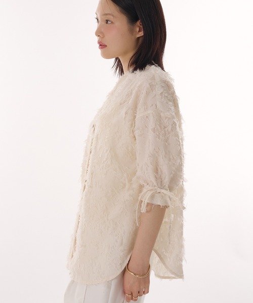 MUHET(ミュエータ)の「jacquard sheer blouse / ジャガードシアーブラウス(シャツ/ブラウス・レディース・ブラック/アイボリー・FREE)」の18枚目の写真