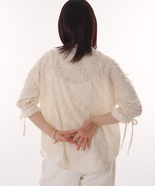 MUHET(ミュエータ)の「jacquard sheer blouse / ジャガードシアーブラウス(シャツ/ブラウス・レディース・ブラック/アイボリー・FREE)」の17枚目の写真