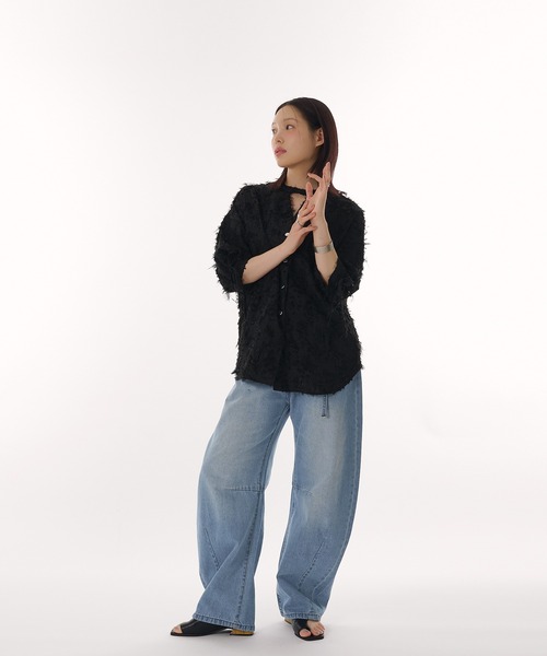 jacquard sheer blouse / ジャガードシアーブラウス（シャツ