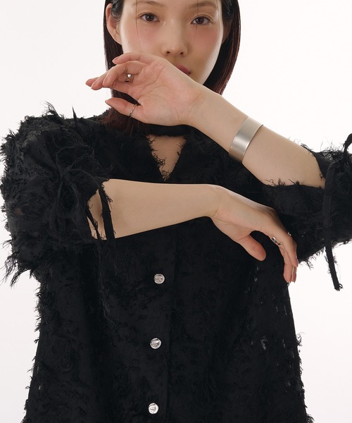 jacquard sheer blouse / ジャガードシアーブラウス（シャツ