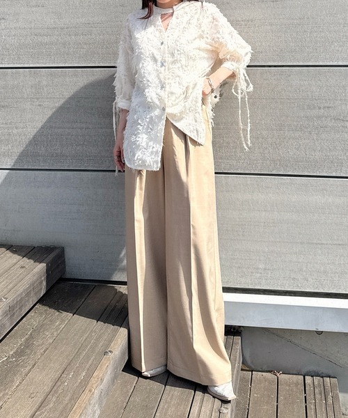 ブラウス シャツ jacquard sheer blouse / ジャガードシアーブラウス レディース jacquard sheer blouse / ジャガードシアーブラウス（シャツ