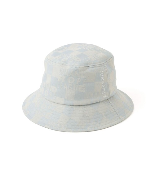 JUN&ROPE'(ジュンアンドロペ)の「チェッカーボードジャガードバケットハット(ハット・レディース・イエロー/サックスブルー/ブラック・FREE)」の1枚目の写真