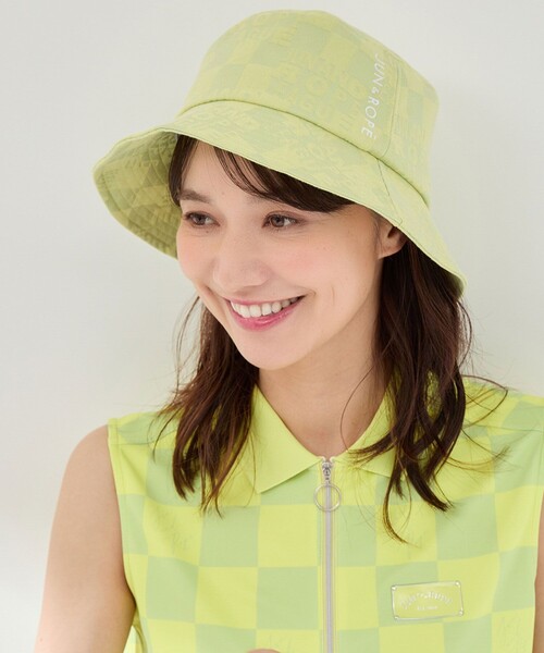 JUN&ROPE'(ジュンアンドロペ)の「チェッカーボードジャガードバケットハット(ハット・レディース・イエロー/サックスブルー/ブラック・FREE)」の13枚目の写真
