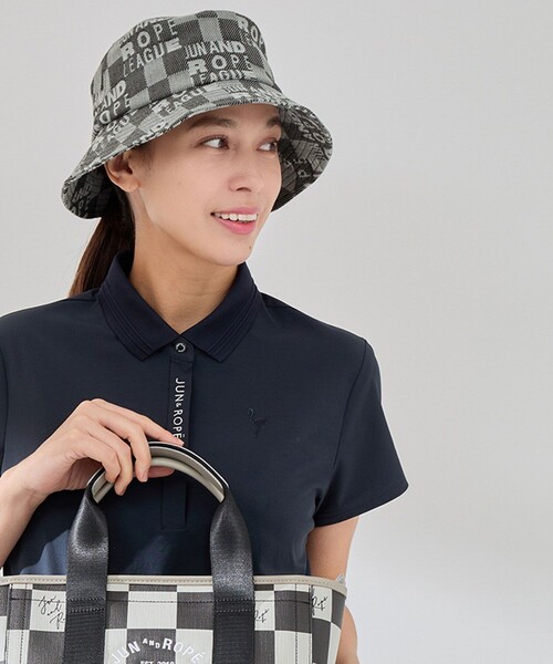 JUN&ROPE'(ジュンアンドロペ)の「チェッカーボードジャガードバケットハット(ハット・レディース・イエロー/サックスブルー/ブラック・FREE)」の15枚目の写真