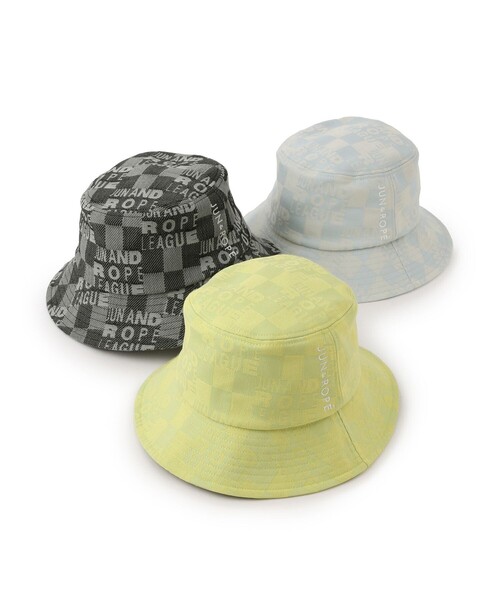 JUN&ROPE'(ジュンアンドロペ)の「チェッカーボードジャガードバケットハット(ハット・レディース・イエロー/サックスブルー/ブラック・FREE)」の5枚目の写真