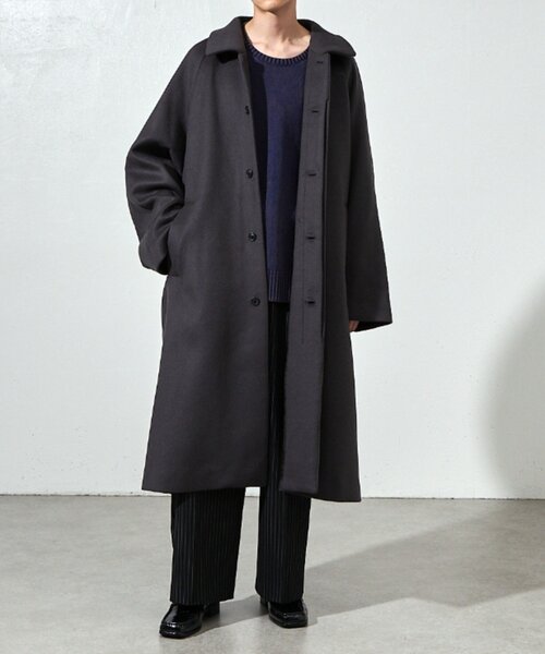 セール】ビーバーメルトンボリュームロングコート（ステンカラー