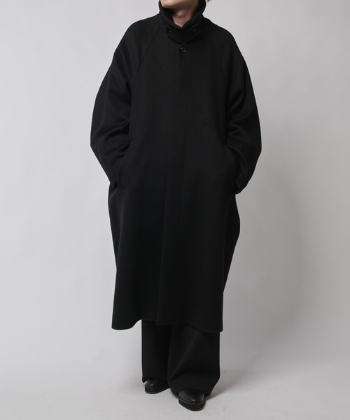 セール】ビーバーメルトンボリュームロングコート（ステンカラー