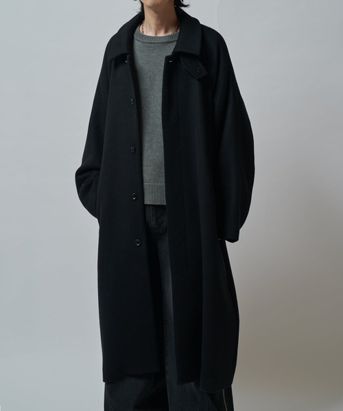 セール】ビーバーメルトンボリュームロングコート（ステンカラーコート