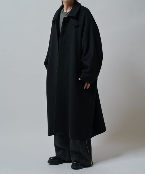 Lui's ブラック ロングコート ビーバーメルトンボリュームロングコート | Lui's(ルイス)メンズ | PAL