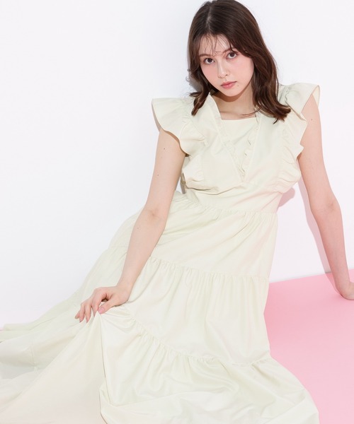 JILL by JILL STUART（ジルバイジルスチュアート）の「◇ティアードワンピース（ワンピース・レディース・ホワイト/グリーン/イエロー/ブラック・FREE）」の4枚目の写真