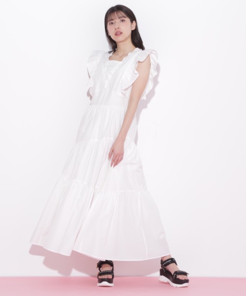 JILL by JILL STUART（ジルバイジルスチュアート）の「◇ティアードワンピース（ワンピース・レディース・ホワイト/グリーン/イエロー/ブラック・FREE）」の6枚目の写真