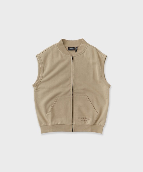 FOG ESSENTIALS(エフオージーエッセンシャルズ)の「FOG ESSENTIALS/エッセンシャルズ FULL ZIP SS SWEAT VEST ベスト(ベスト・メンズ・ライトグレー/タン・M/L/XL/S)」の1枚目の写真