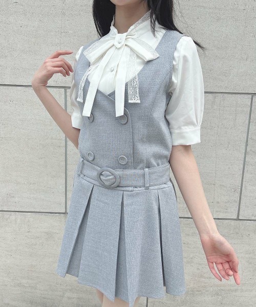 F i.n.t（フィント）の「ベルト付きローウエストジャンパースカート/ fint　フィント（ジャンパースカート・レディース・ライトグレー/ベージュ・FREE）」の8枚目の写真