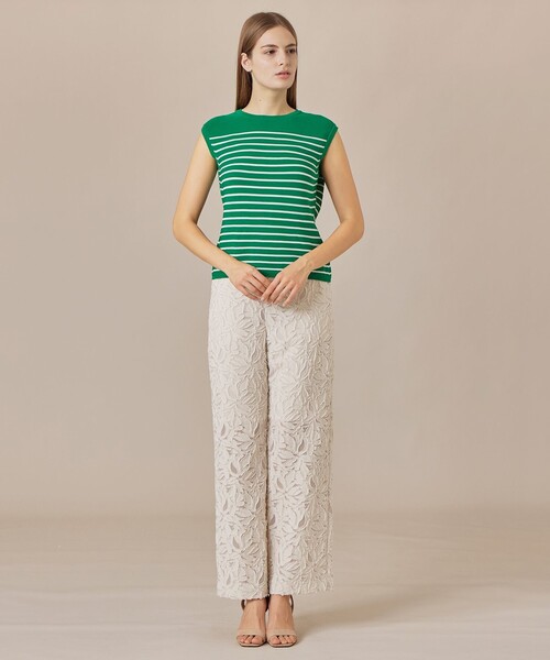 MACKINTOSH LONDON(マッキントッシュ ロンドン)の「ホールガーメントボーダープルオーバー(Tシャツ/カットソー・レディース・ネイビー/グリーン・38/40)」の9枚目の写真
