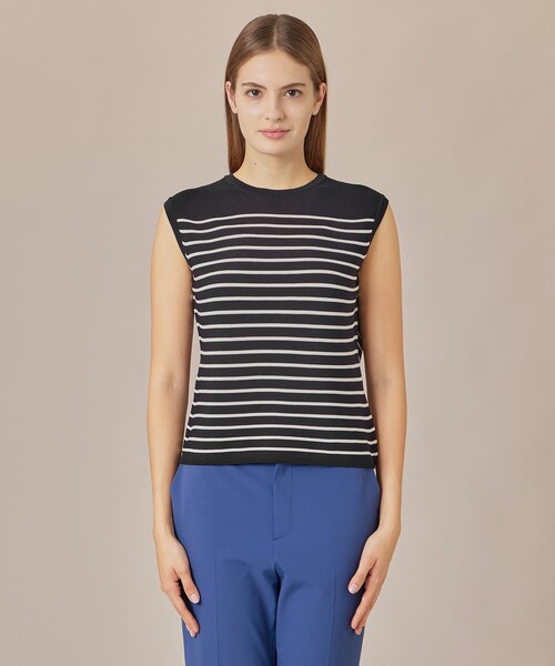MACKINTOSH LONDON(マッキントッシュ ロンドン)の「ホールガーメントボーダープルオーバー(Tシャツ/カットソー・レディース・ネイビー/グリーン・38/40)」の8枚目の写真