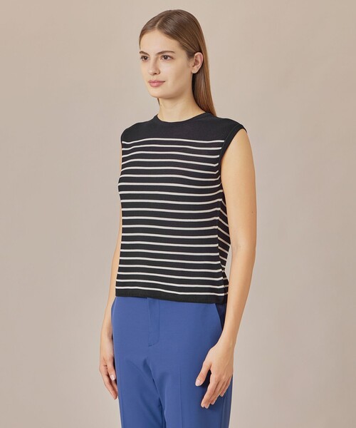 MACKINTOSH LONDON(マッキントッシュ ロンドン)の「ホールガーメントボーダープルオーバー(Tシャツ/カットソー・レディース・ネイビー/グリーン・38/40)」の7枚目の写真