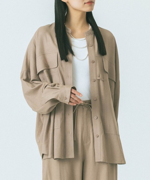 ブラウス シャツ (GENE HEAVENS)WORK POCKET BIG SHIRT レディース セール】(GENE HEAVENS)WORK POCKET BIG SHIRT（シャツ/ブラウス