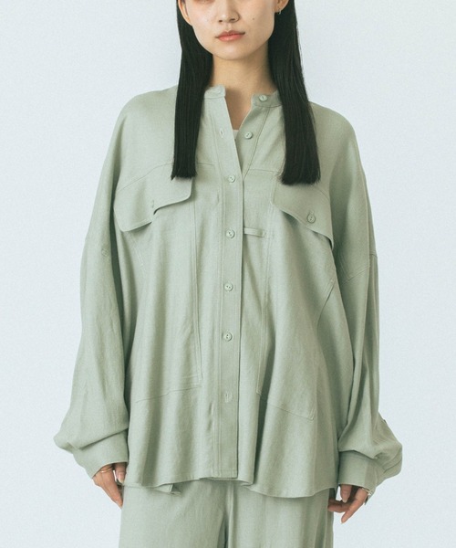 ブラウス シャツ (GENE HEAVENS)WORK POCKET BIG SHIRT レディース セール】(GENE HEAVENS)WORK POCKET BIG SHIRT（シャツ/ブラウス