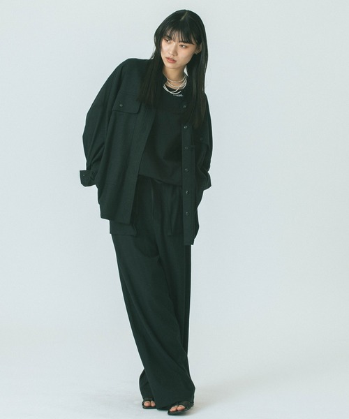 ROSE BUD(ローズバッド)の「(GENE HEAVENS)WORK POCKET BIG SHIRT(シャツ/ブラウス・レディース・ブラック/カーキ/ベージュ・ONE SIZE)」の11枚目の写真