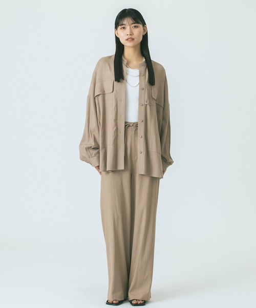 ROSE BUD(ローズバッド)の「(GENE HEAVENS)WORK POCKET BIG SHIRT(シャツ/ブラウス・レディース・ブラック/カーキ/ベージュ・ONE SIZE)」の7枚目の写真
