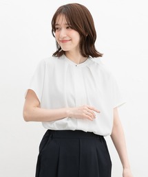 【新品タグ付き】レースバンドカラーブラウス　ホワイト レースバンドカラーブラウス | La boutique BonBon(ラブティック
