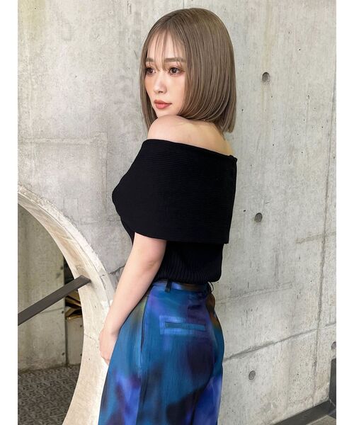 MURUA（ムルーア）の「オフショルダーツイストニット（ニット/セーター・レディース・オレンジ/ブラック・FREE）」の11枚目の写真