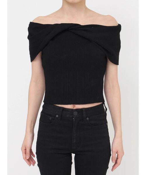 MURUA（ムルーア）の「オフショルダーツイストニット（ニット/セーター・レディース・オレンジ/ブラック・FREE）」の18枚目の写真