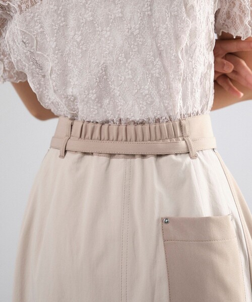 UNITED TOKYO(ユナイテッドトウキョウ)の「リメイクライクフレアスカート|ウォッシャブル/秋服(スカート・レディース・ベージュ/グリーン・1/2)」の11枚目の写真