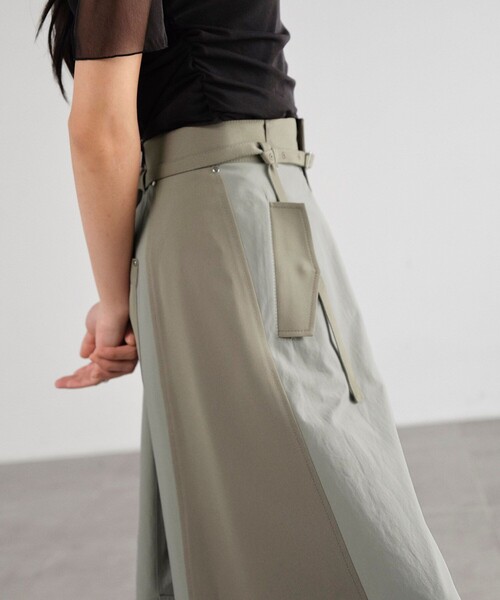 UNITED TOKYO(ユナイテッドトウキョウ)の「リメイクライクフレアスカート|ウォッシャブル/秋服(スカート・レディース・ベージュ/グリーン・1/2)」の20枚目の写真