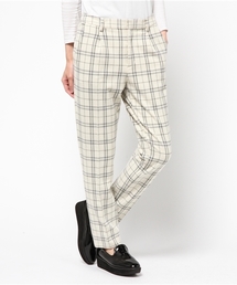 laboratory work | TR暖起毛チェック柄テーパードパンツ(スラックス)