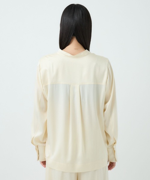 Chaos（カオス）の「Chaos(カオス)/モーラスタンドスキッパーブラウス　【セットアップ可】（シャツ/ブラウス・レディース・アイボリー/ダークブラウン系/チャコール/グレー系その他・FREE）」の8枚目の写真